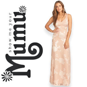 NEW Show Me Your MuMu Jenn Maxi Dress Laced Tan S